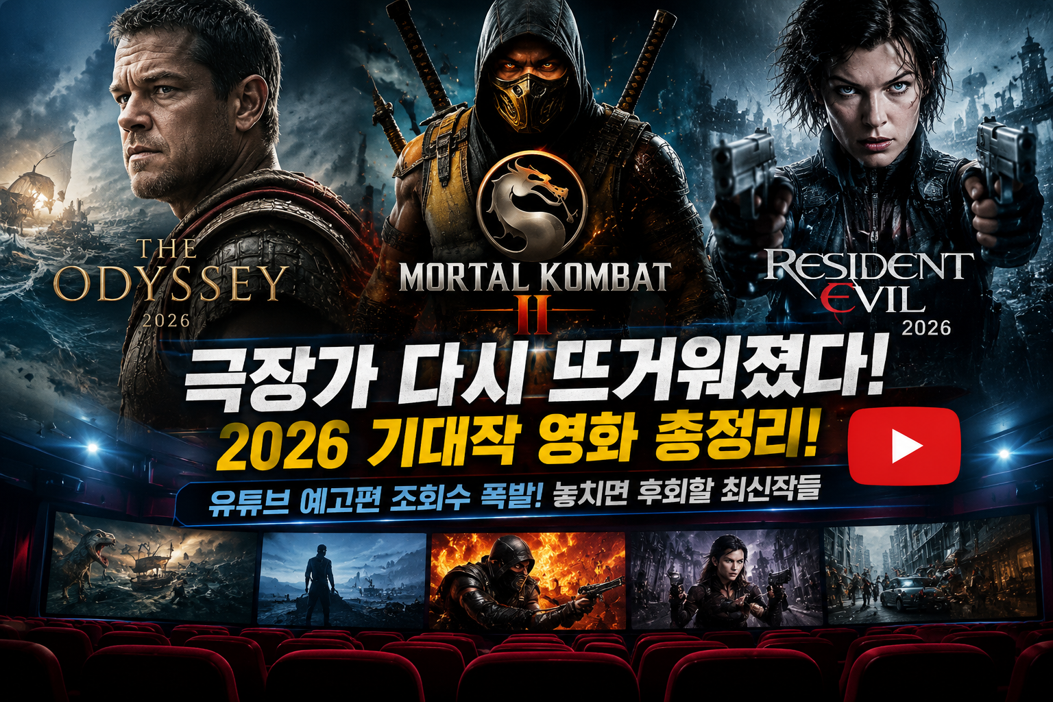 “극장가 다시 뜨거워졌다”… 2026 기대작 영화들, 유튜브 예고편 조회수 폭발