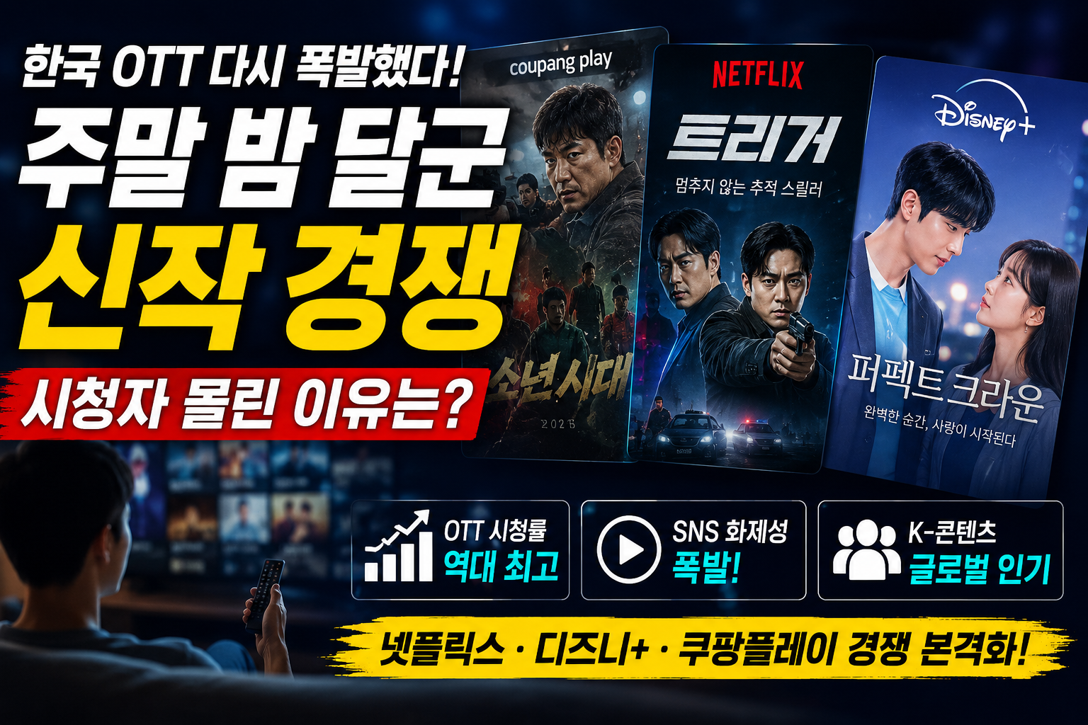 “한국 OTT 다시 폭발했다”… 주말 밤 달군 신작 경쟁, 시청자 몰린 이유는?