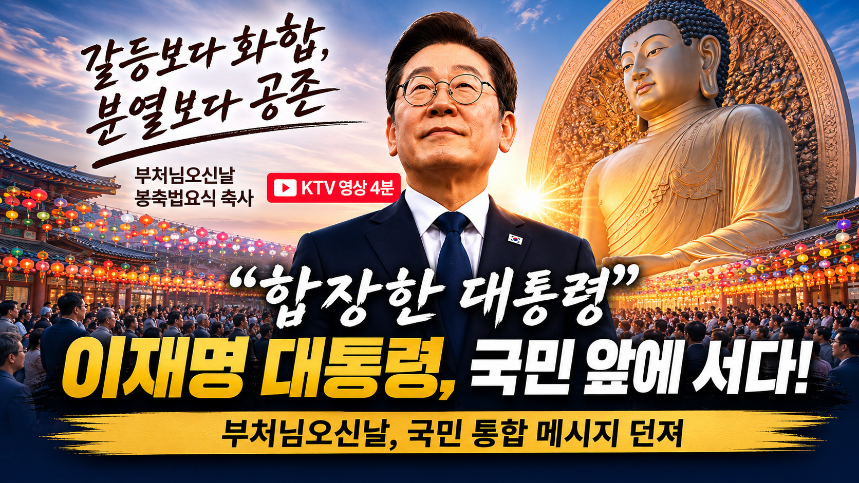 “합장한 대통령”…부처님오신날, 조용한 한마디에 시선 쏠렸다